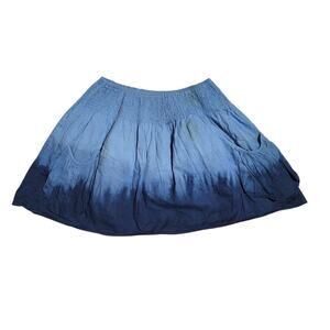 Mossimo Supply Co Ombre Blue Smocked Chambray Mini Skirt Size L Girlhoodcore